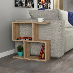 Houten rek TAKA met uniek design en open en gesloten planken Houten rek TAKA met uniek design en open en gesloten planken