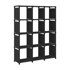 Kast met 12 vakken 103x30x141 cm stof zwart Kast met 12 vakken 103x30x141 cm stof zwart