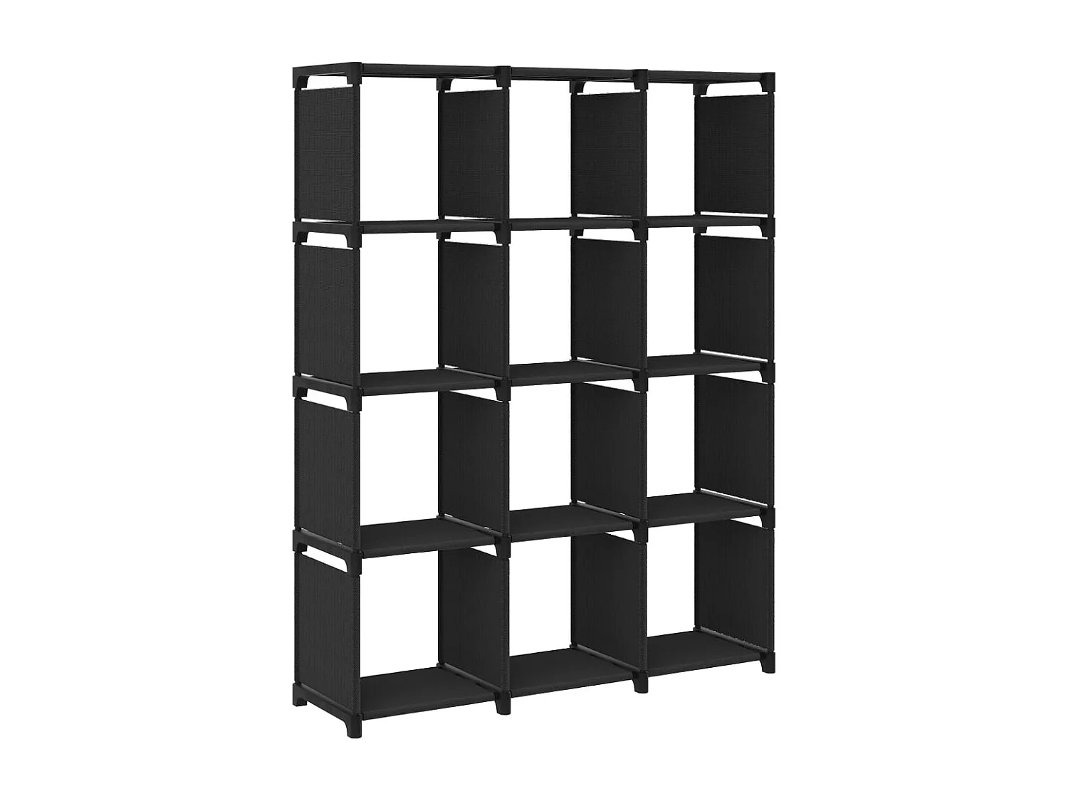 Kast met 12 vakken 103x30x141 cm stof zwart
