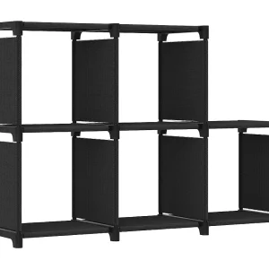 Kast met 5 vakken 103x30x72,5 cm stof zwart Kast met 5 vakken 103x30x72,5 cm stof zwart