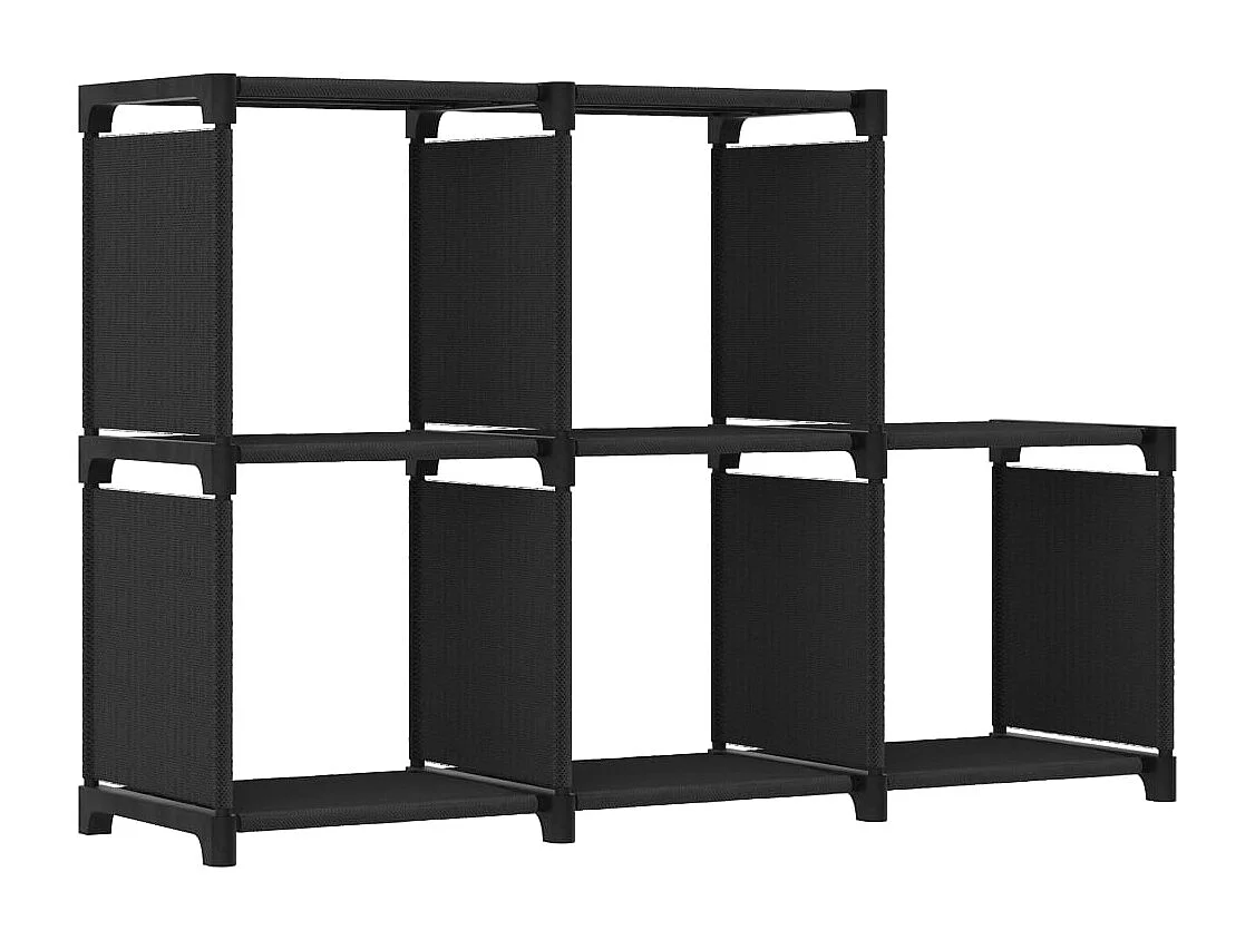 Kast met 5 vakken 103x30x72,5 cm stof zwart