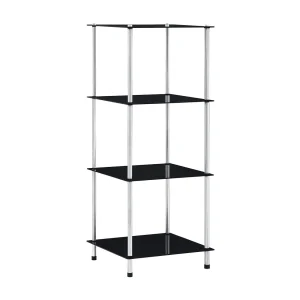 Kastje 4-laags 40x40x100 cm gehard glas zwart Kastje 4-laags 40x40x100 cm gehard glas zwart