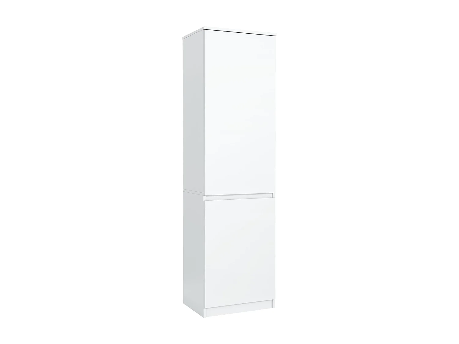Hoge witte schoenenkast 180 cm – Smal opbergmeubel met 2 deuren en planken, moderne ruimtebesparende halkast 50x39x180 cm