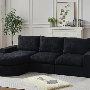 Kaleido Pro – Canapéhoek Modulair 251x160x81 cm – Reversibele Ligstoel in Chenille Stof – Heerlijk Zacht – Ideaal voor uw Woonkamer
