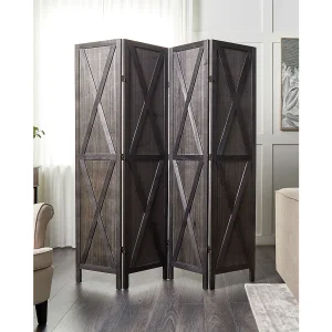 Roomdivider met 4 panelen RIDANNA Donkerbruin 163 cm 170 cm Roomdivider met 4 panelen RIDANNA Donkerbruin 163 cm 170 cm