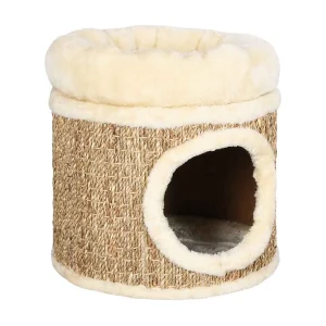 Kattenhuis met luxe kussen 33 cm zeegras Kattenhuis met luxe kussen 33 cm zeegras