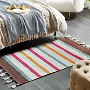 Vloerkleed katoen meerkleurig 80 x 150 cm HISARLI Vloerkleed katoen meerkleurig 80 x 150 cm HISARLI