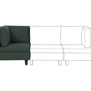 Hoekmodule UNSTAD Stof Donkergroen
