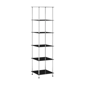 Kastje 6-laags 40x40x160 cm gehard glas zwart Kastje 6-laags 40x40x160 cm gehard glas zwart