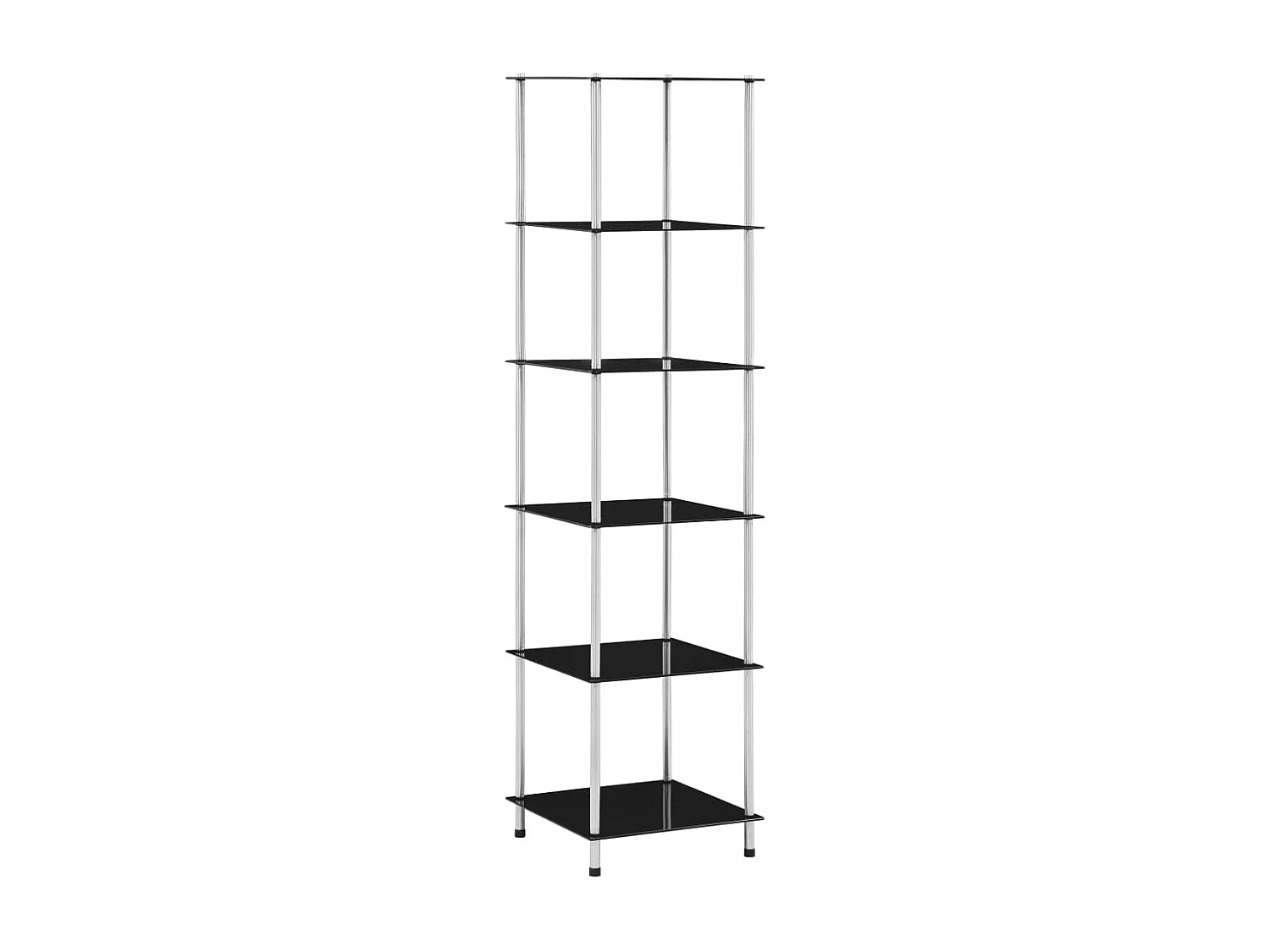 Kastje 6-laags 40x40x160 cm gehard glas zwart