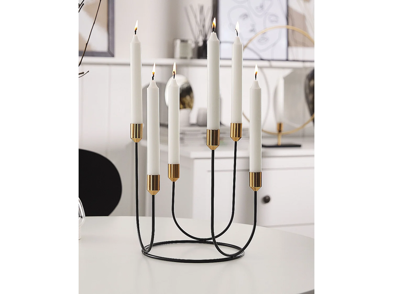 Kaarshouder PANAY Metaal 25 cm Zwart