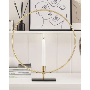Kaarshouder SERAM Metaal 45 cm Goud Kaarshouder SERAM Metaal 45 cm Goud