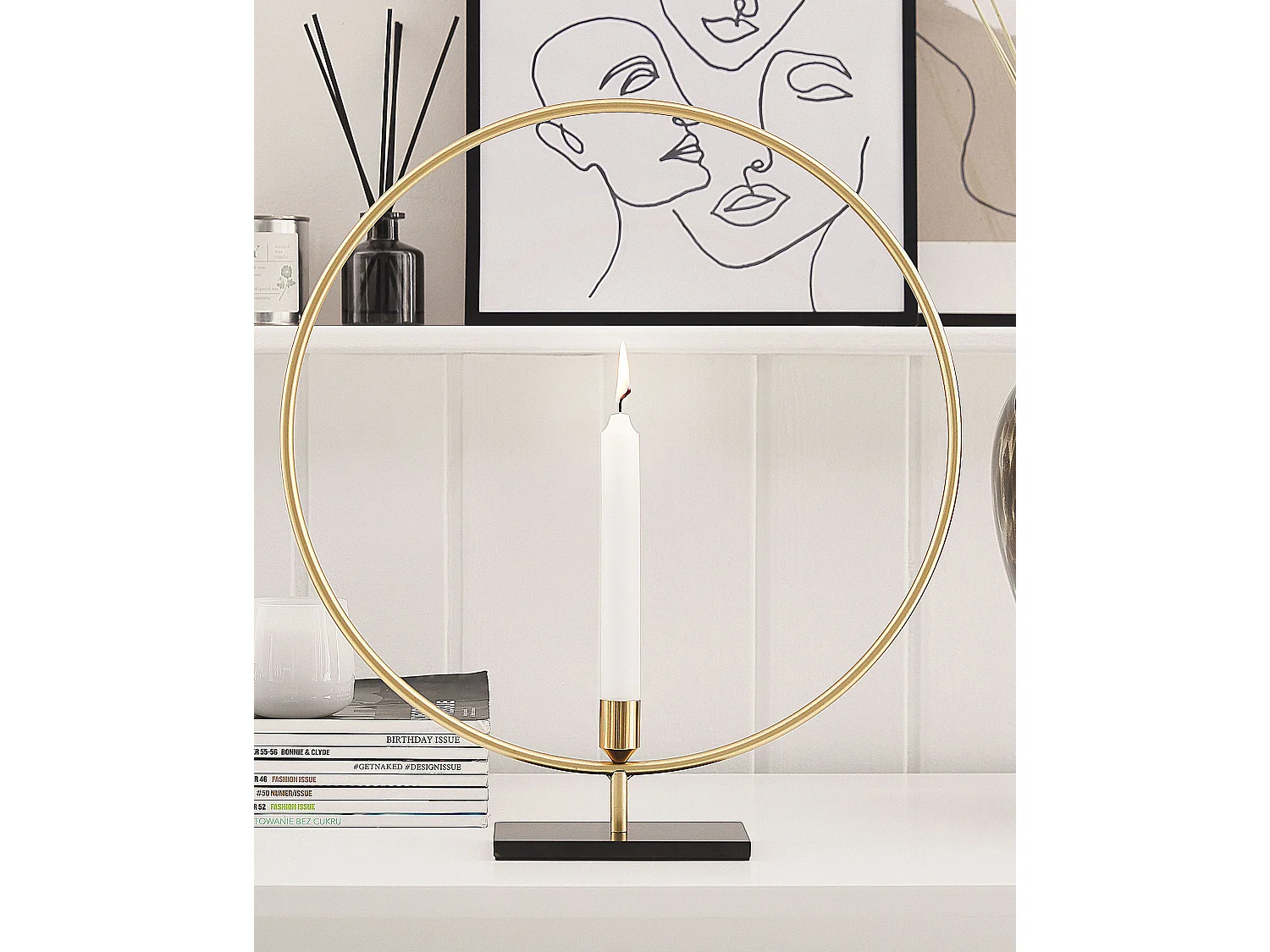 Kaarshouder SERAM Metaal 45 cm Goud