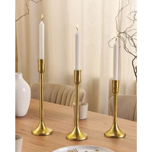 Set van 3 kaarshouders ZIMBABWE Metaal 36 cm Goud Set van 3 kaarshouders ZIMBABWE Metaal 36 cm Goud