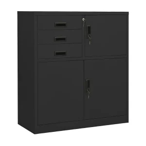 Kantoorkast 90x40x102 cm staal antracietkleurig