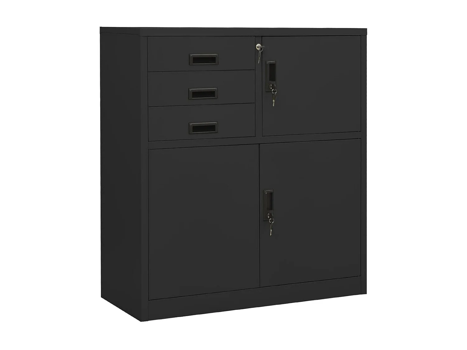 Kantoorkast 90x40x102 cm staal antracietkleurig
