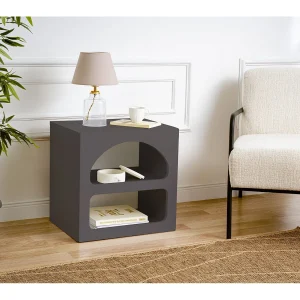 Houten nachtkastje "Lorin" – 50 x 40 x 50 cm – Antracietgrijs Houten nachtkastje "Lorin" – 50 x 40 x 50 cm – Antracietgrijs