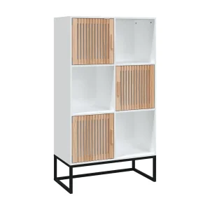 Hoge kast 70x35x125 cm bewerkt hout wit Hoge kast 70x35x125 cm bewerkt hout wit