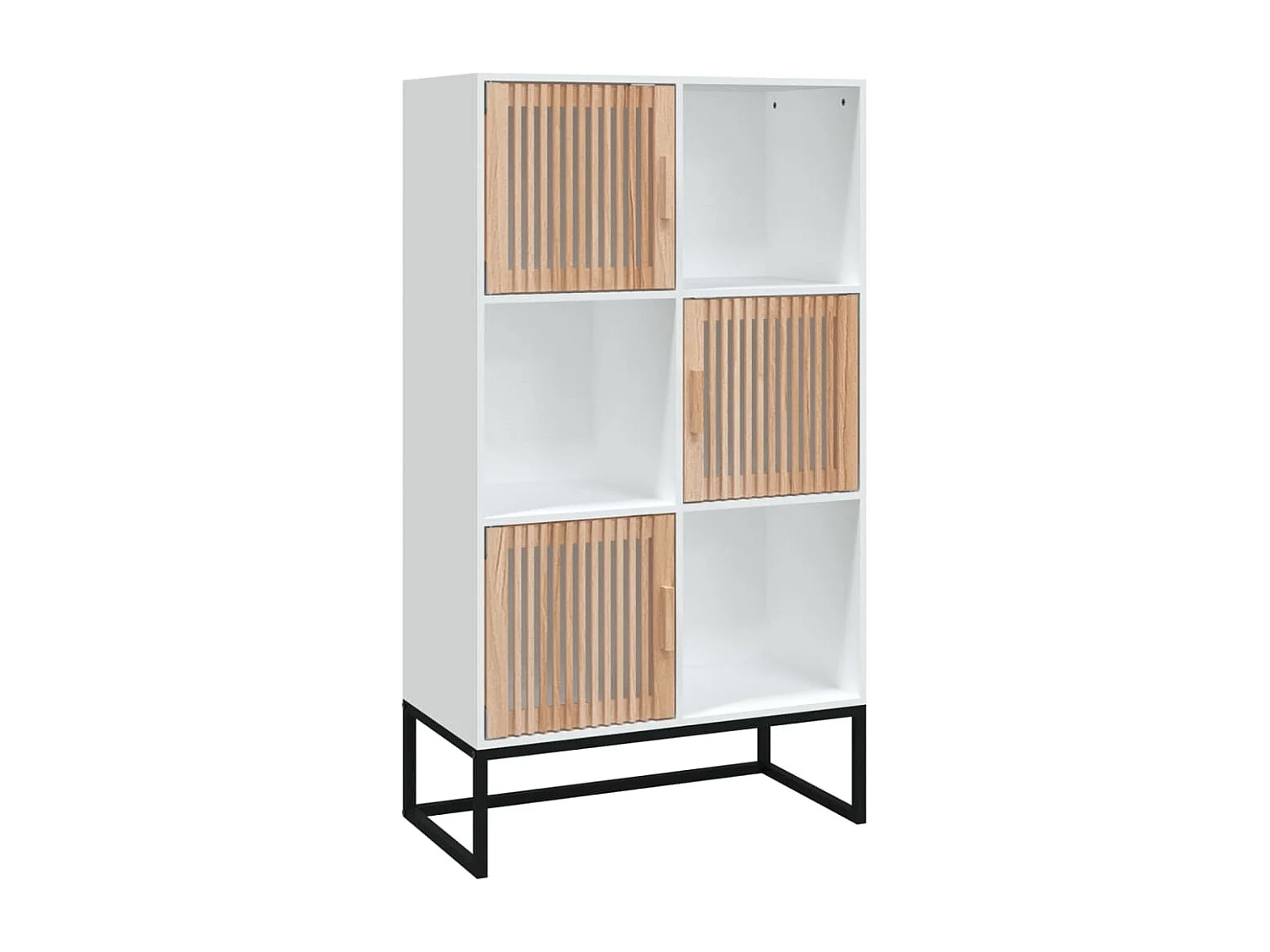 Hoge kast 70x35x125 cm bewerkt hout wit