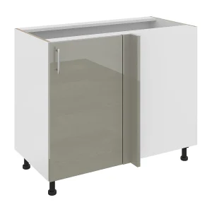 Hoekonderkast Karo, Hoogglans Grijs/Wit, MDF, 98 x 50 x 80 cm Hoekonderkast Karo, Hoogglans Grijs/Wit, MDF, 98 x 50 x 80 cm