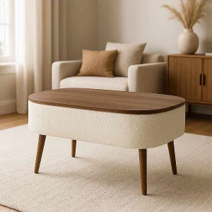 Houten salontafel "Noya" – 90 x 60 x 43 cm – Wit Houten salontafel "Noya" – 90 x 60 x 43 cm – Wit