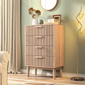 Houten ladekast met 4 lades, geventileerd ontwerp en valbeveiliging Houten ladekast met 4 lades, geventileerd ontwerp en valbeveiliging