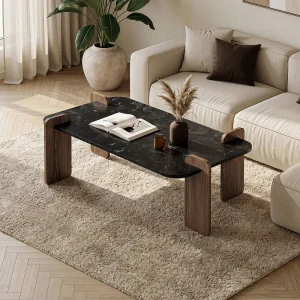 Houten salontafel "Renard" – 120 x 60 x 35 cm – Zwart