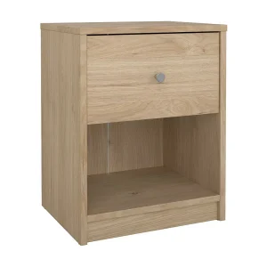 Kastri nachtkastje, Lage ladekast, Nachtkastje, Bedplank, 38×30 h48 cm, Eiken