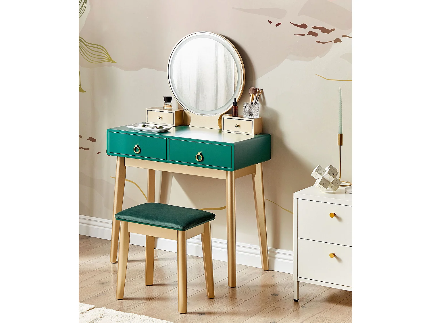 Kaptafel FEDRY LED Smaragdgroen
