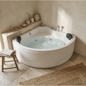 Hoekmassagebad met watervalsysteem AGLENA – 2 personen – 350 L – 150 x 150 x 60 cm Hoekmassagebad met watervalsysteem AGLENA – 2 personen – 350 L – 150 x 150 x 60 cm