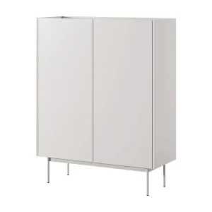 Hoge commode 120 cm Laris – dressoir met 2 deuren op poten, kasjmier