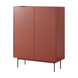 Hoge commode 120 cm Laris – dressoir met 2 deuren op poten, rood