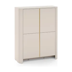 Hoge commode 130 cm Mezzano, vierdeurs, voor de woonkamer – kasjmier commode Hoge commode 130 cm Mezzano, vierdeurs, voor de woonkamer – kasjmier commode