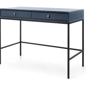 Kaptafel 100 cm Monti – twee lades, consoletafel, marineblauw + zwart Kaptafel 100 cm Monti – twee lades, consoletafel, marineblauw + zwart