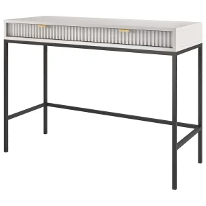 Kaptafel Galla met lade – consoletafel 100 cm, grijs + zwart Kaptafel Galla met lade – consoletafel 100 cm, grijs + zwart