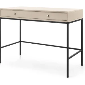 Kaptafel 100 cm Monti – twee lades, consoletafel, beige + zwart Kaptafel 100 cm Monti – twee lades, consoletafel, beige + zwart