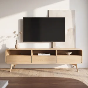TV-meubel met 3 laden en 3 vakken – Naturel – JALEMO