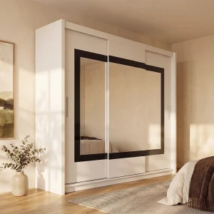 Kast met 2 deuren – met spiegel en LEDs – Wit – 2 maten – INGINA – Koop nu online Kast met 2 deuren – met spiegel en LEDs – Wit – 2 maten – INGINA – Koop nu online
