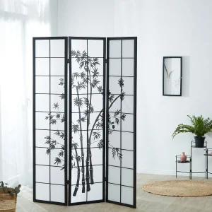 Kamerscheider 132x2x179 cm zwart Shoji Kamerscheider 132x2x179 cm zwart Shoji