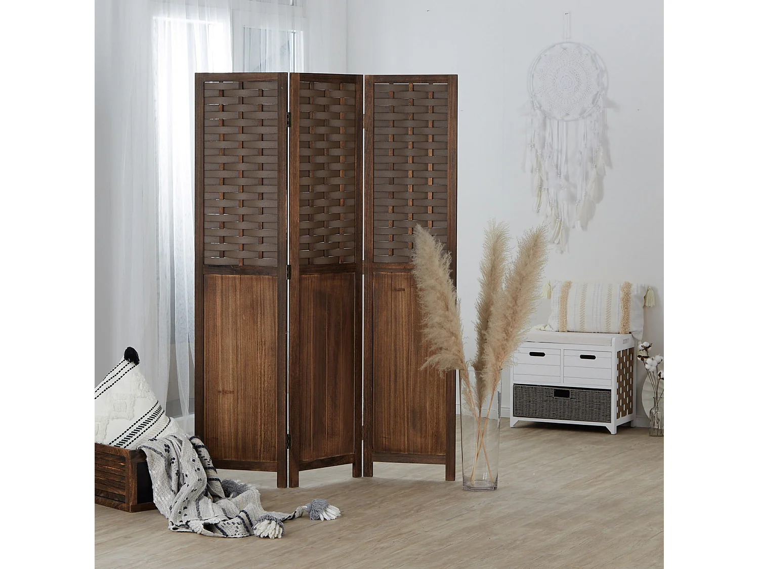 Kamerscherm 120x170x2 cm bruin Paravent