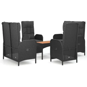 Holbaek 5-delige Tuinset met kussens poly rattan zwart Holbaek 5-delige Tuinset met kussens poly rattan zwart
