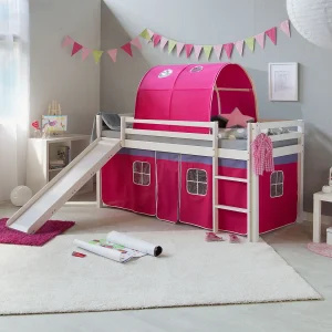 Hoogslaper 207,5x110x219,5 cm Wit Roze Hoogslaper 207,5x110x219,5 cm Wit Roze