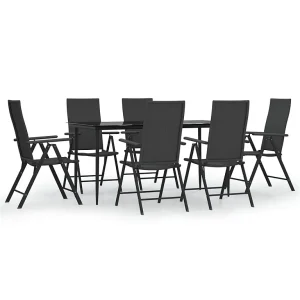 Jarlik  7-delige Tuinset poly rattan zwart