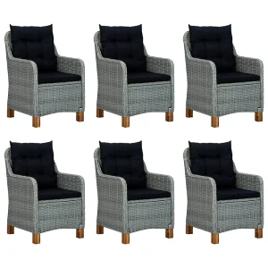Horsham 7-delige Tuinset met kussens poly rattan lichtgrijs Horsham 7-delige Tuinset met kussens poly rattan lichtgrijs