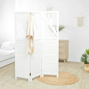 Kamerscherm 170x120x2,2 cm wit 3-voudig houten paravent Kamerscherm 170x120x2,2 cm wit 3-voudig houten paravent
