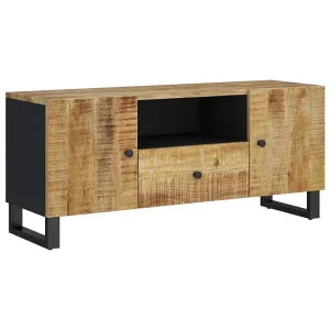 Invar Tv-meubel 105×33,5×46 cm massief mangohout en bewerkt hout Invar Tv-meubel 105×33,5×46 cm massief mangohout en bewerkt hout