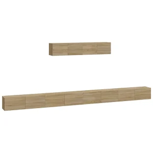 Juliette 6-delige Tv-meubelset bewerkt hout sonoma eikenkleurig Juliette 6-delige Tv-meubelset bewerkt hout sonoma eikenkleurig