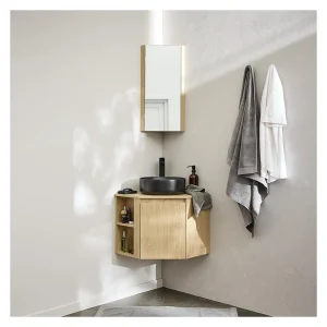 Hoekmeubelset + wastafel + kraan + SORRENTO hoekbadkamerkast