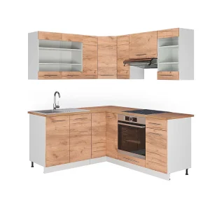 Hoekkeuken eik goud/wit 190x60x81.6 fame-line Hoekkeuken eik goud/wit 190x60x81.6 fame-line