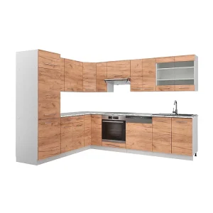 Hoekkeuken eik goud/wit 287x60x81.6 fame-line Hoekkeuken eik goud/wit 287x60x81.6 fame-line